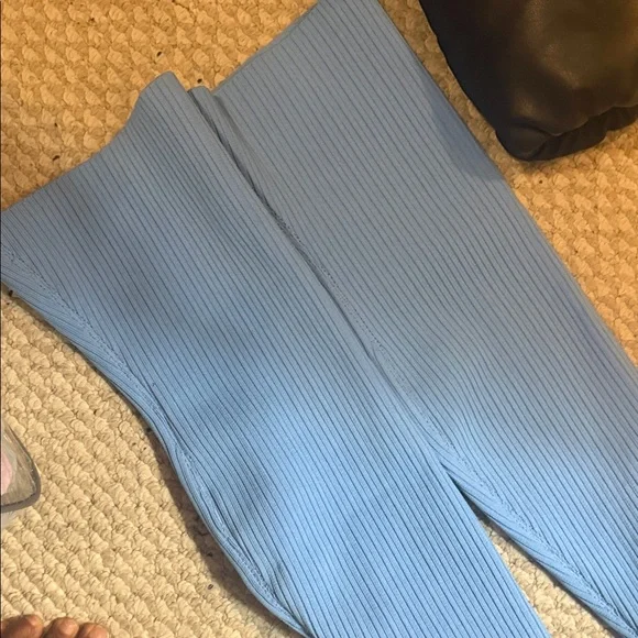 EGO Light Blue Ribbed Pointed Toe Heels - Picture 4 of 6